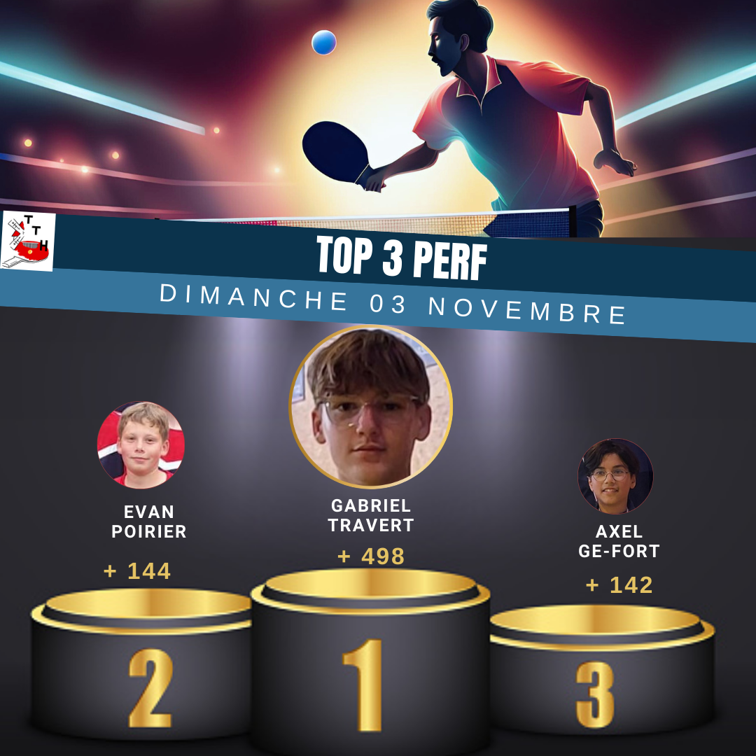 TOP 3 PERF DIMANCHE 03 NOVEMBRE